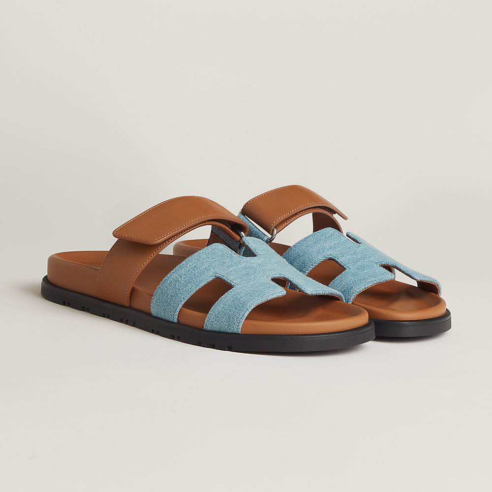 Blue hermes fashion slippers